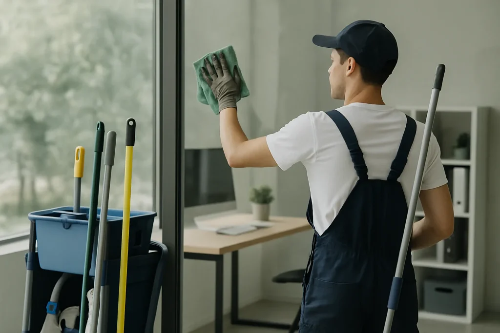 Une équipe de nettoyage professionnelle à Dompierre-sur-Yon nettoyant un appartement.