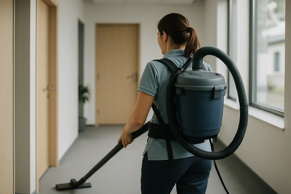 Professionnels nettoyant un appartement à Le Boupère avec des équipements modernes.