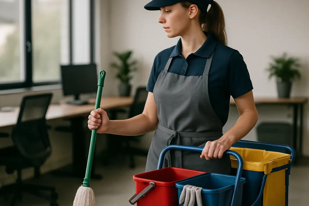 Équipe de nettoyage à Angles, en train de désinfecter un appartement avec des produits écologiques.