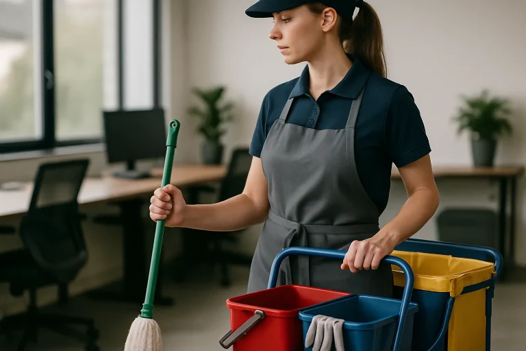 Équipe de nettoyage à Angles, en train de désinfecter un appartement avec des produits écologiques.