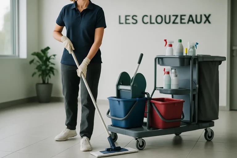 Un technicien de nettoyage en pleine action dans un appartement insalubre à Les Clouzeaux.